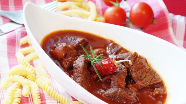 goulash, meat, beef
